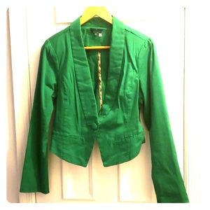 Green Cropped Blazer
